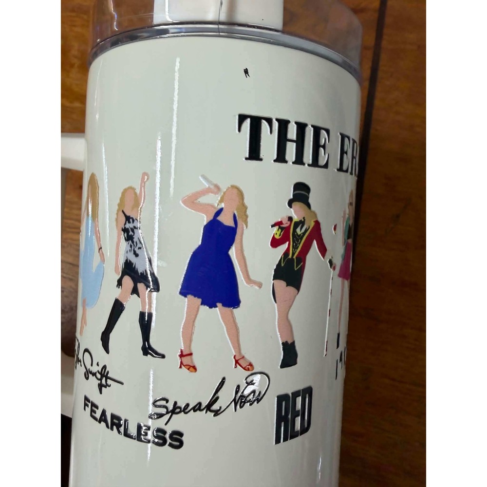 Taylor Swift Unisex OS Cream Eras Tour Tumbler Insulated Handle Travel Mug